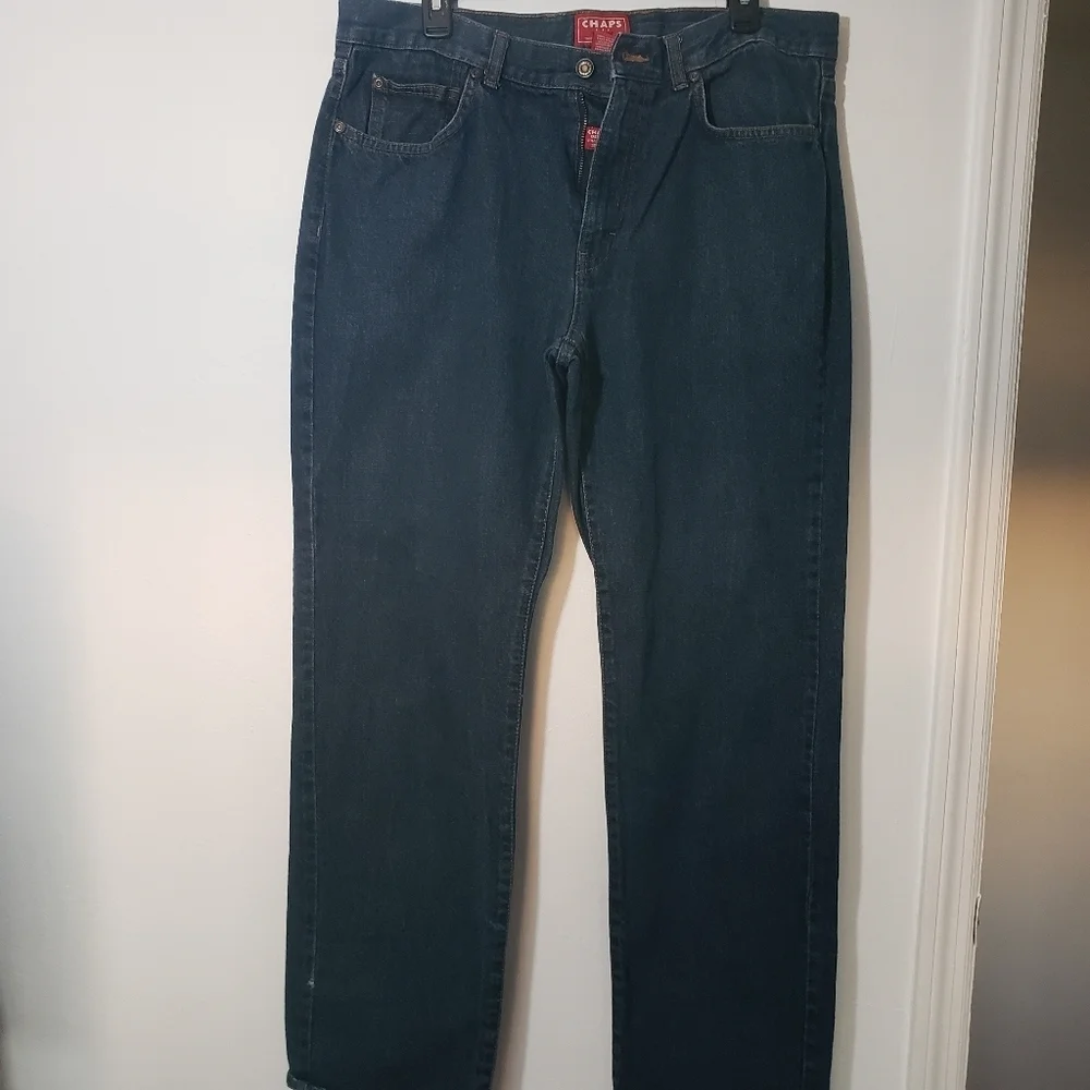 Chaps Blue Denim Straight Leg Fit Men's Jeans Size 36 x 32